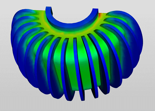 冷却フィン付きの構造物の熱流量