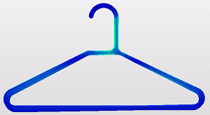 ハンガーに荷重をかけた場合のフォンミーゼス応力、荷重90kgf