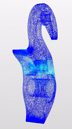 荷重60Nでモデルにかかるミーゼス応力
