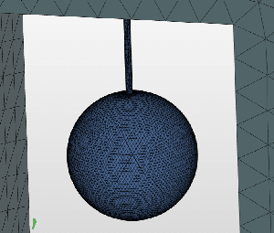 振り子のメッシュは細かくすることで球体にする