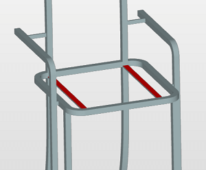 木材を支えるイスのパーツ