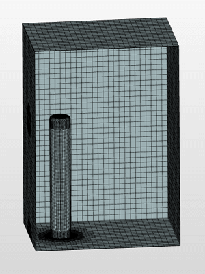 円柱状のビルでメッシュ作成